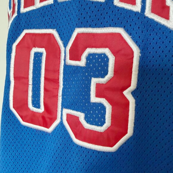 Kansas Jayhawks Basketball Jersey Vintage Starter Mens Size XL NCAA Blue Red - Picture 8 of 16